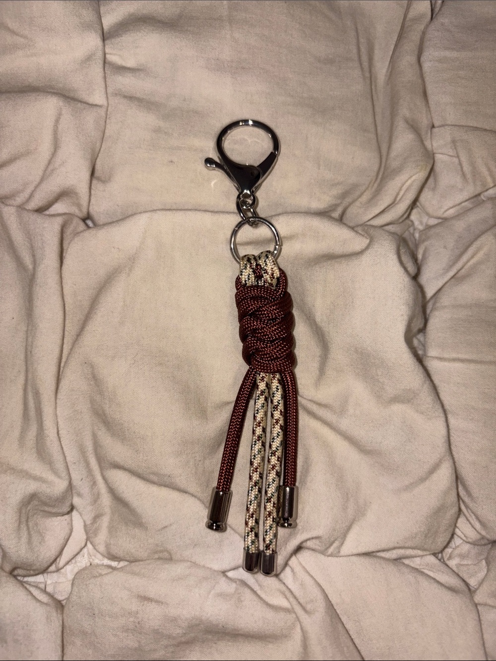 Free People Maroon Paracord Utility Bag Charm Keyring